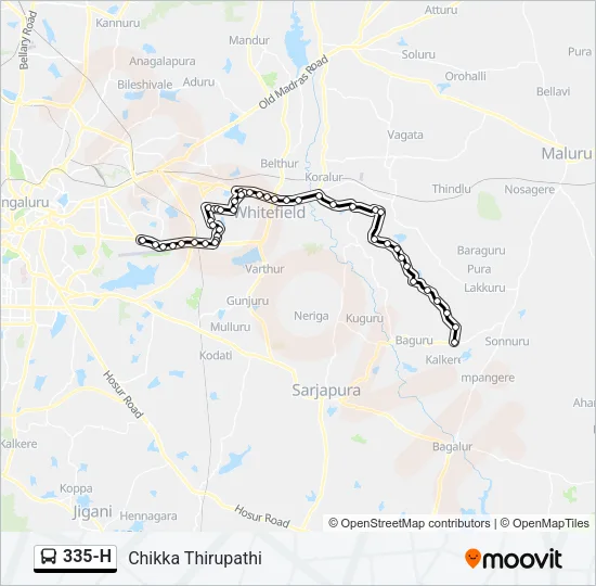 335-H Bus Line Map
