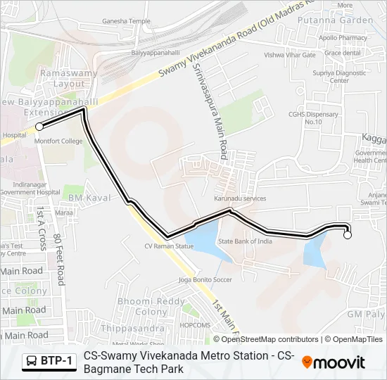 BTP-1 Bus Line Map