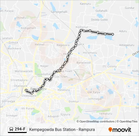 294-F Bus Line Map