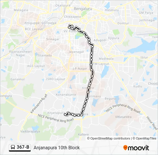 367-B Bus Line Map