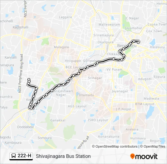 222-H Bus Line Map