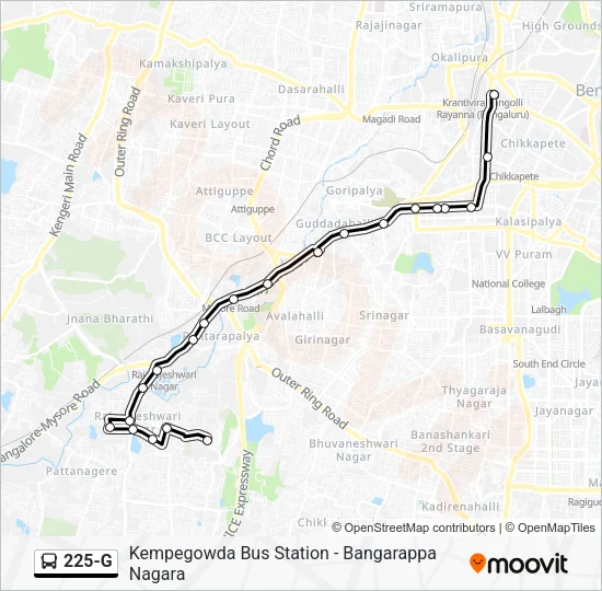 225-G Bus Line Map