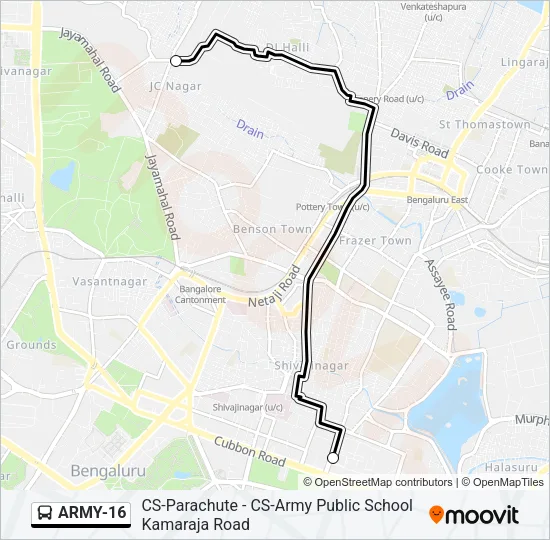 ARMY-16 Bus Line Map