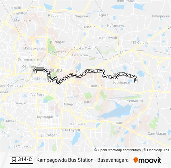 314-C Bus Line Map
