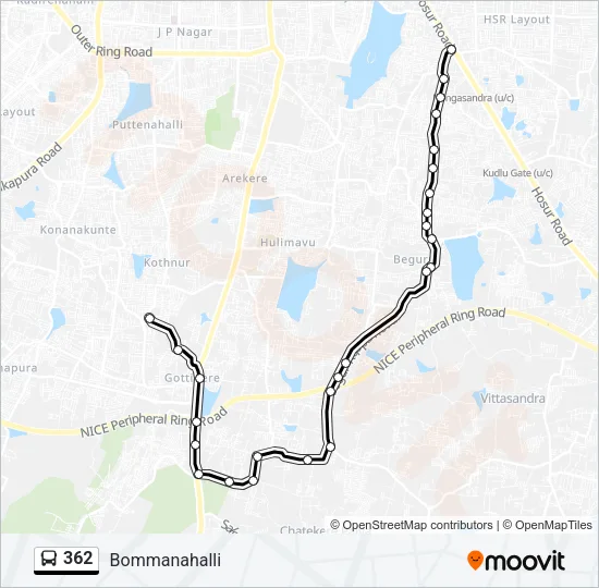 362 Bus Line Map