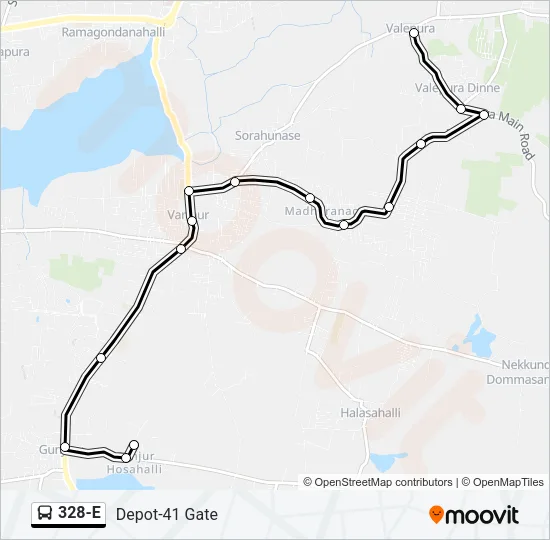 328-E Bus Line Map