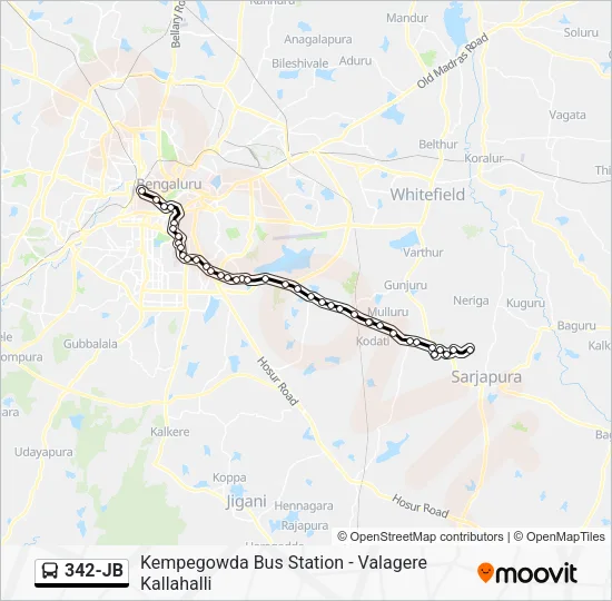 342-JB Bus Line Map