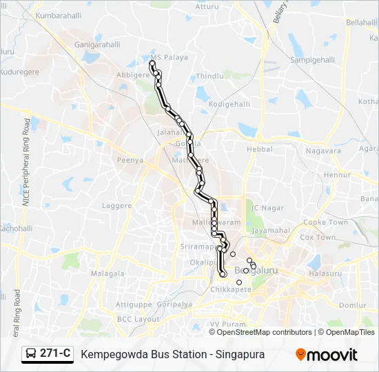271-C Bus Line Map