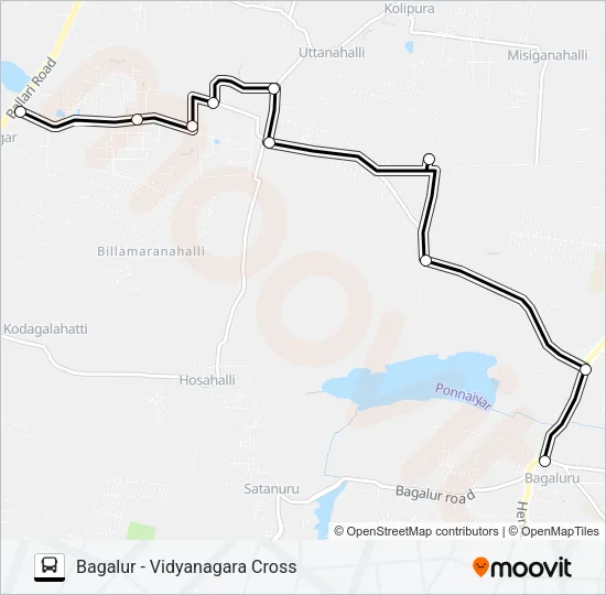 282 BLR-VNC Bus Line Map