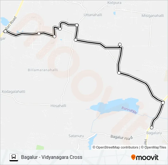 282 BLR-VNC Bus Line Map