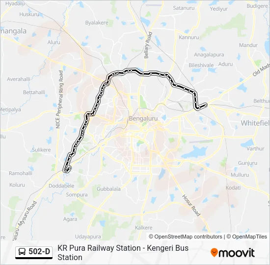 502-D Bus Line Map