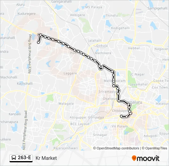 263-E Bus Line Map