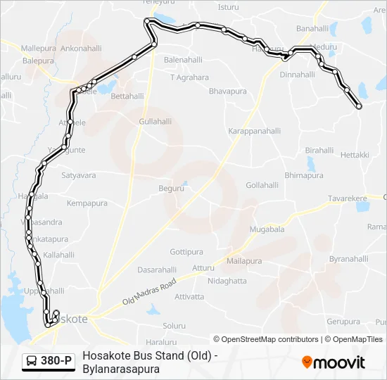 380-P Bus Line Map