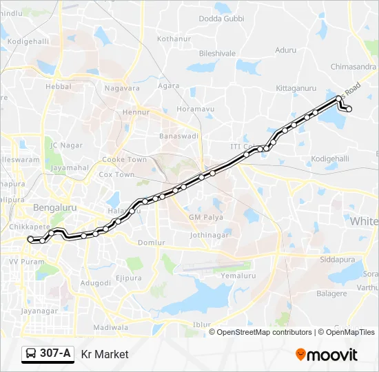 307-A Bus Line Map