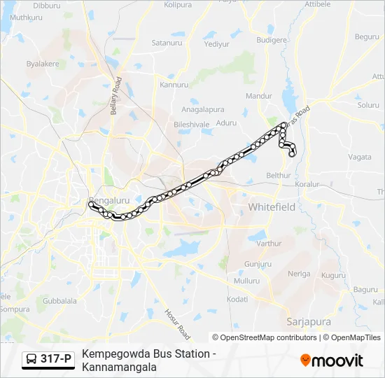317-P Bus Line Map