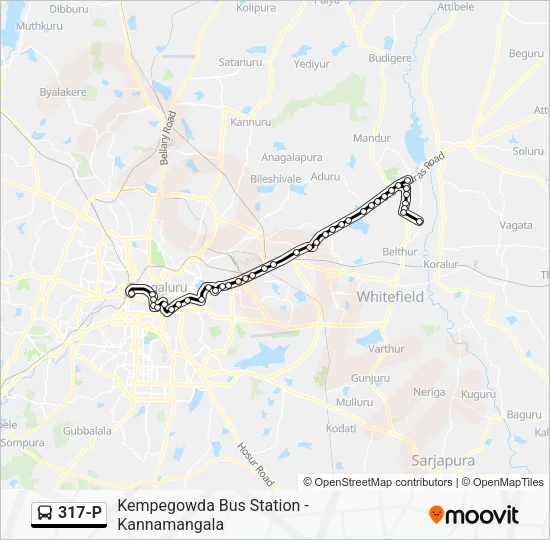 317-P Bus Line Map