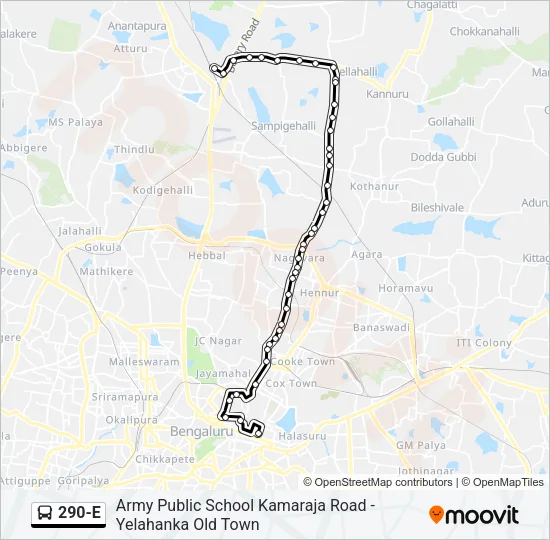 290-E Bus Line Map