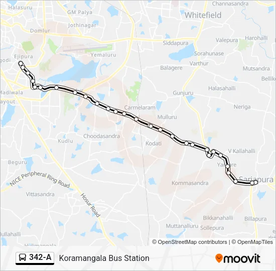 342-A Bus Line Map