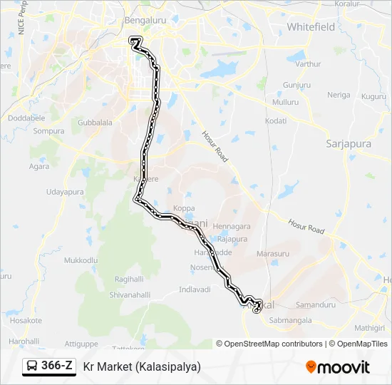 366-Z Bus Line Map