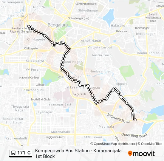 171-G Bus Line Map