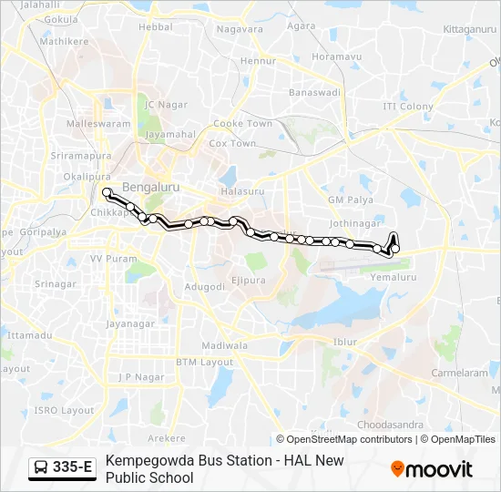 335-E Bus Line Map