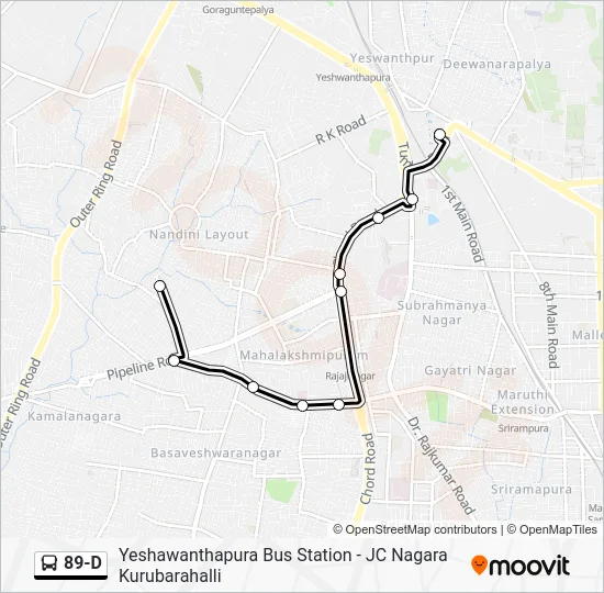 89-D Bus Line Map