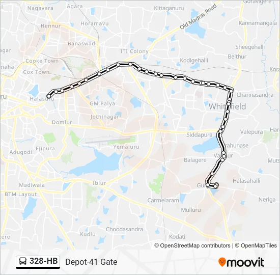 328-HB Bus Line Map