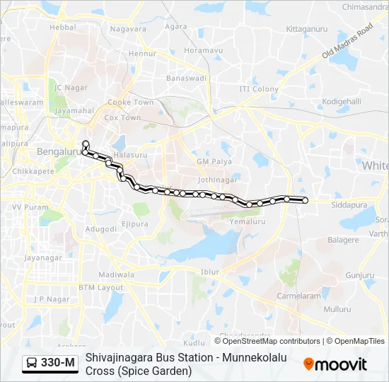 330-M Bus Line Map