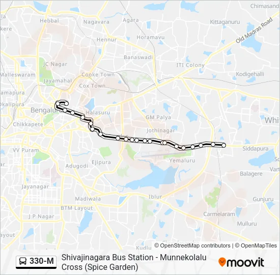 330-M Bus Line Map