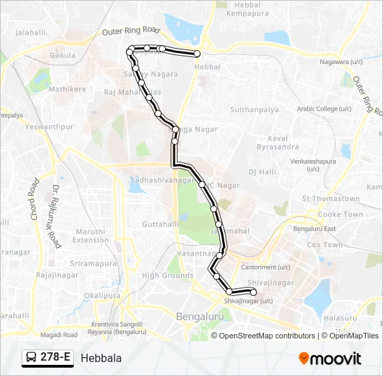 278-E Bus Line Map