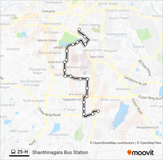 25-H Bus Line Map