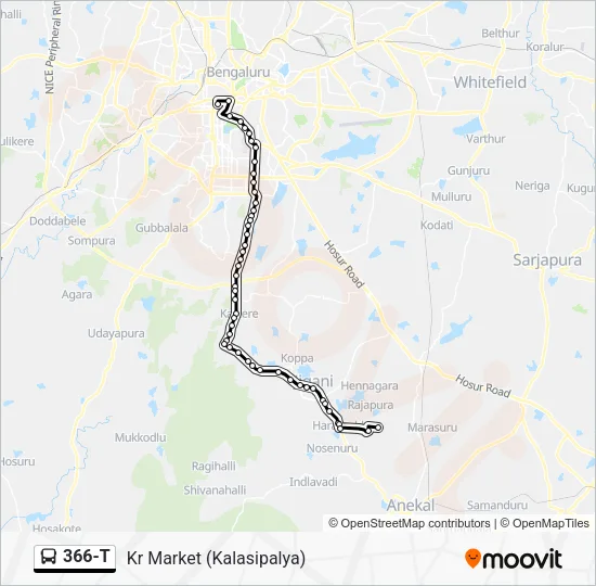 366-T Bus Line Map