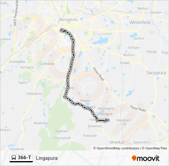 366-T Bus Line Map