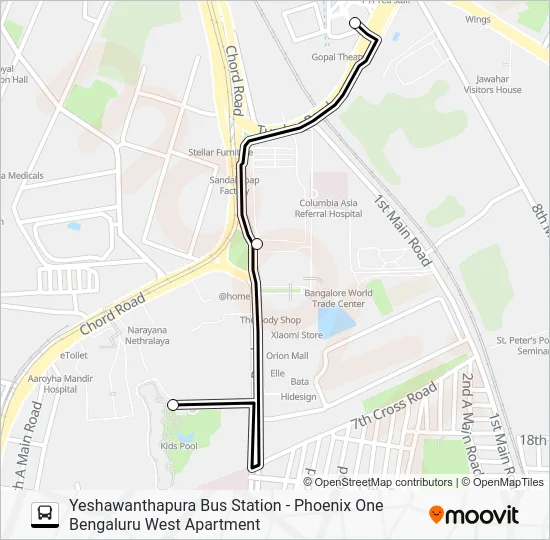 YBS-POWA Bus Line Map