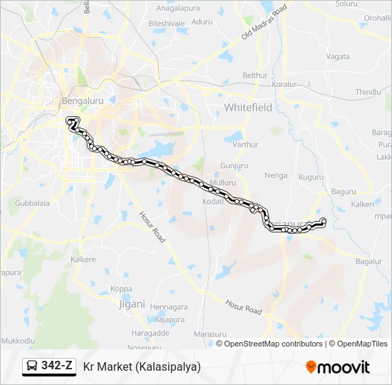342-Z Bus Line Map