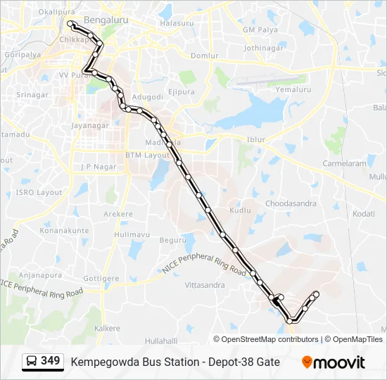 349 Bus Line Map