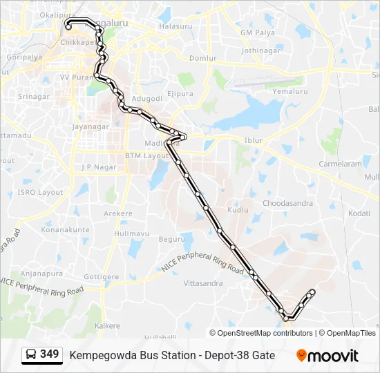 349 Bus Line Map