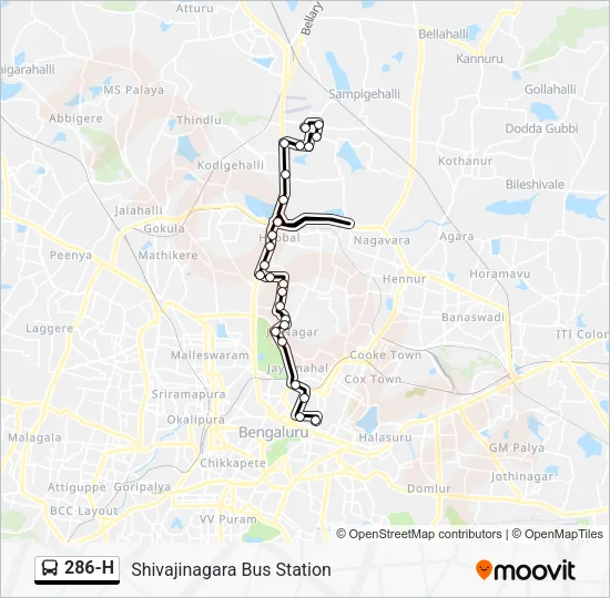 286-H Bus Line Map