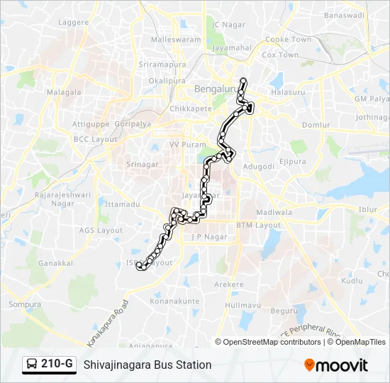 210-G Bus Line Map