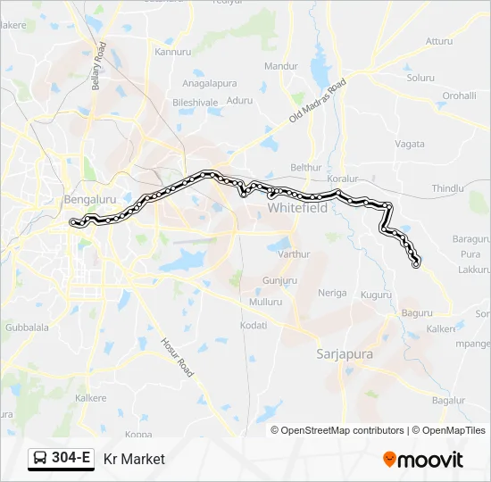 304-E Bus Line Map