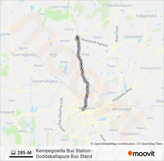 285-M Bus Line Map