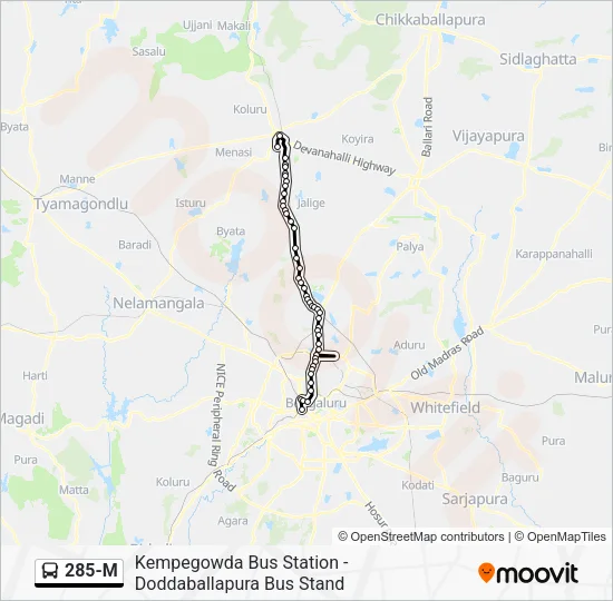 285-M Bus Line Map