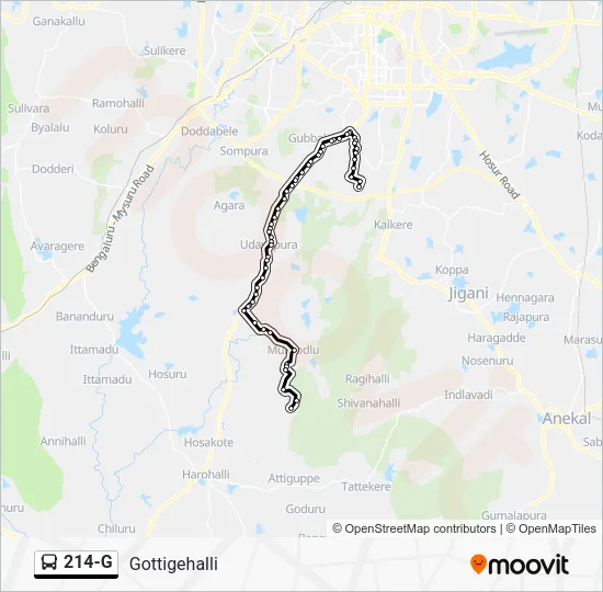 214-G Bus Line Map