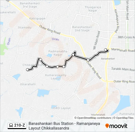 210-Z Bus Line Map