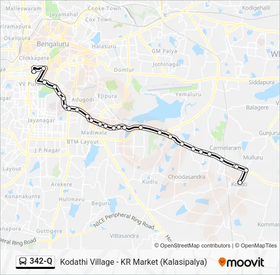 342-Q Bus Line Map