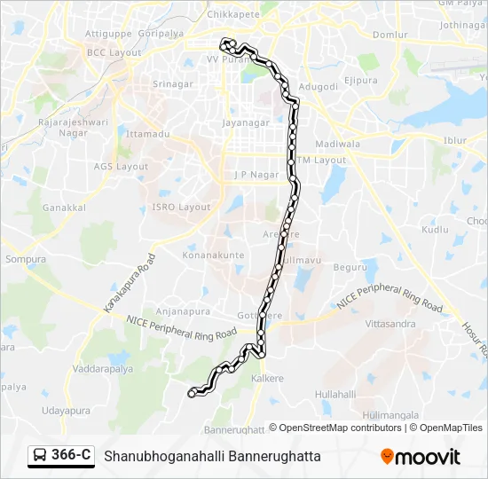 366-C Bus Line Map