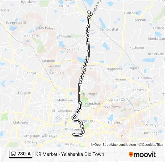 280-A Bus Line Map