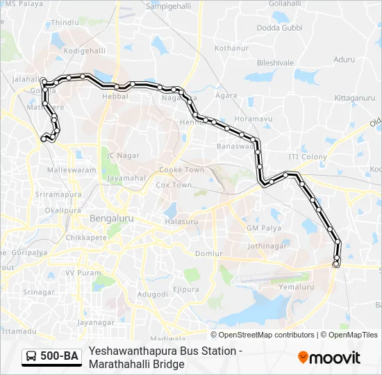 500-BA Bus Line Map