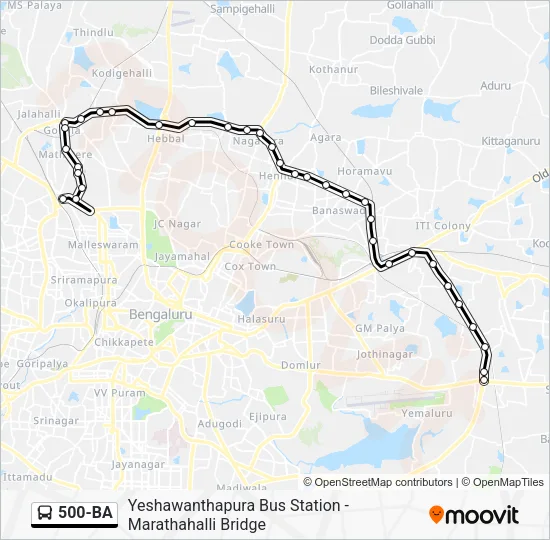 500-BA Bus Line Map