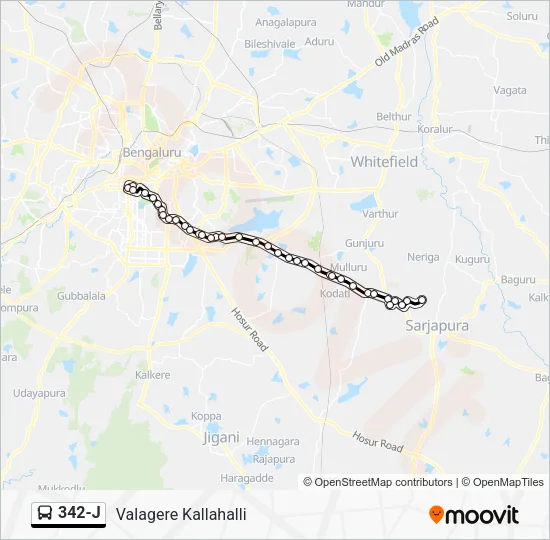 342-J Bus Line Map
